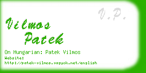 vilmos patek business card